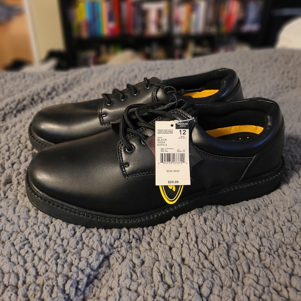 Safetrax Kato 2 Black Leather Oil Resistant Slip Resistant Work Shoes 12M